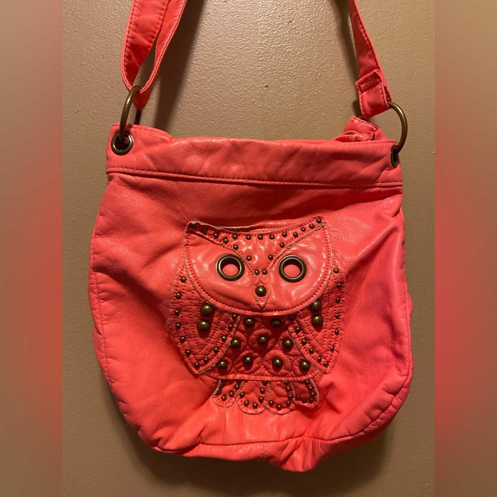 Pink beaded owl bag
